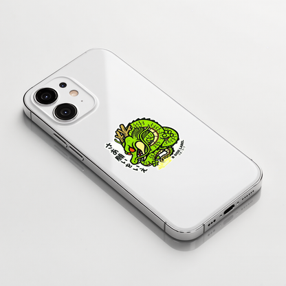 Dragon Ball Z - Shenron ✦ B-Side Label Sticker shown on a white iPhone; illustrative placement, not to scale.