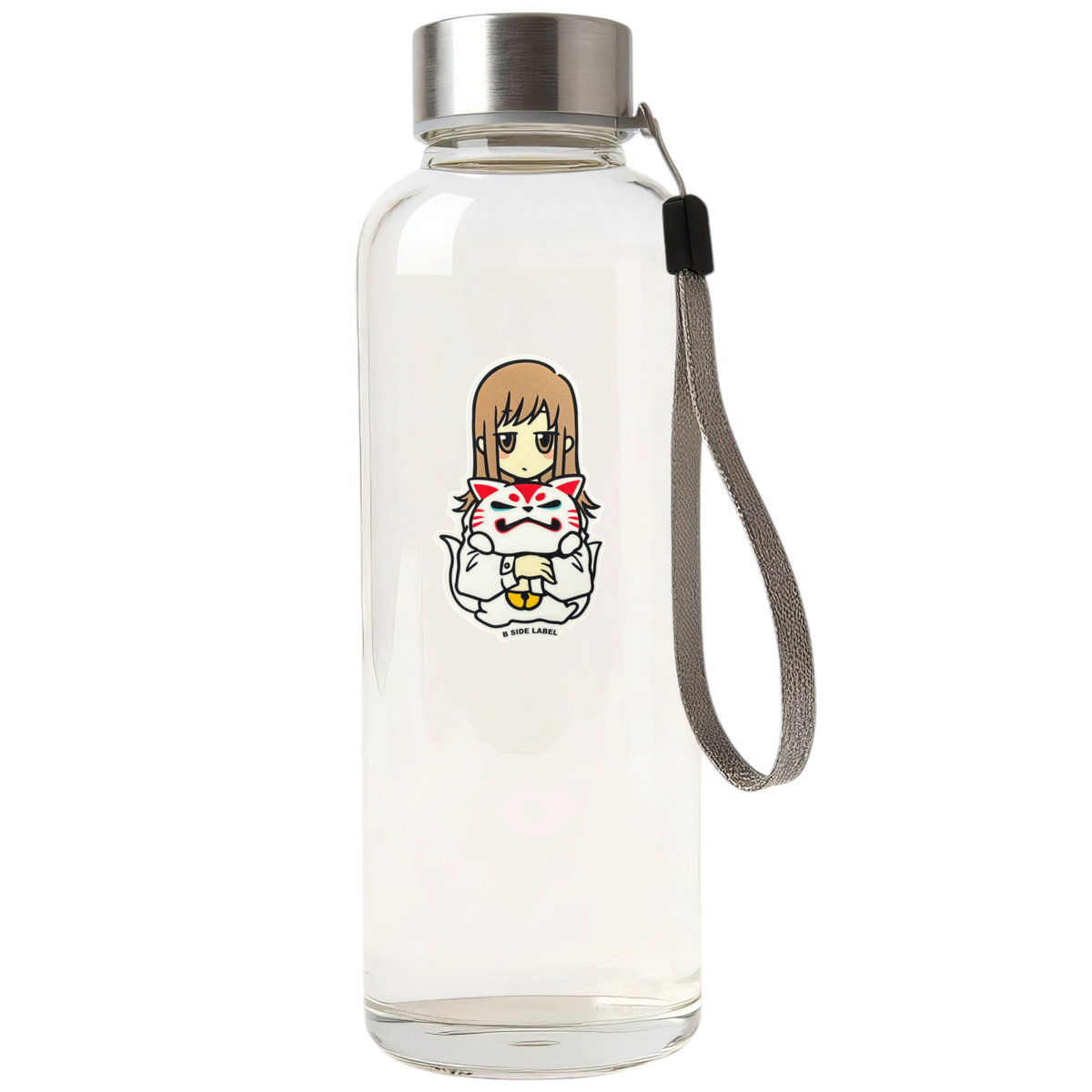 Cute Girl Holding Oinari ✦ B-Side Label Sticker on bottle — Shopify Medium PhotoRoom template, orientation corrected from verified original photograph