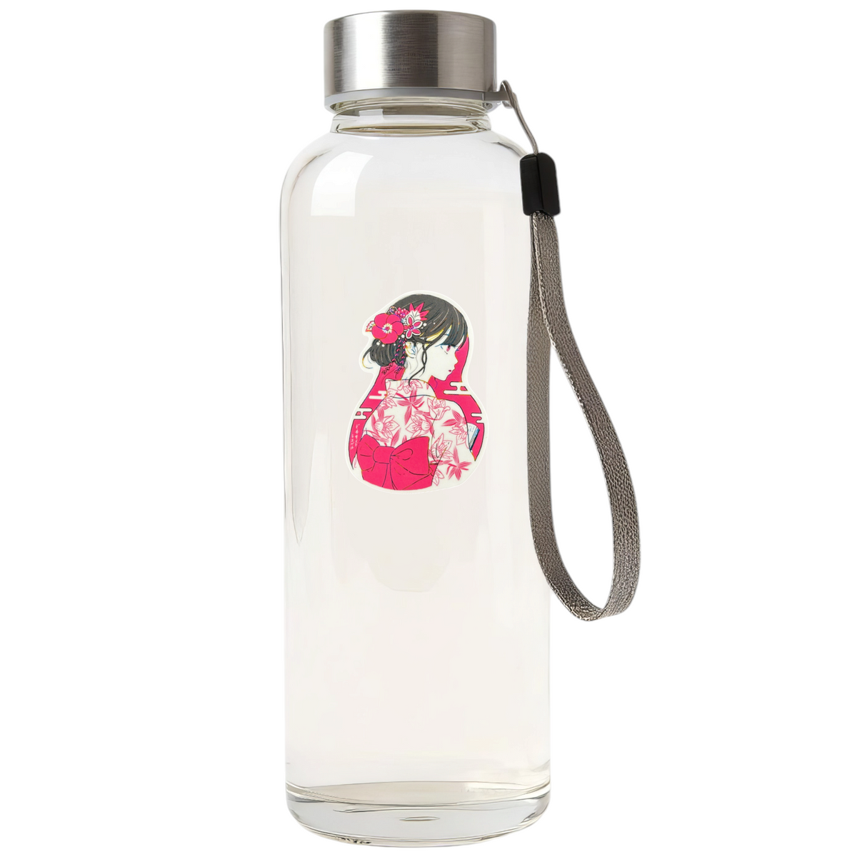 Beautiful Kimono Girl ✦ B-Side Label Sticker on bottle — Shopify Medium PhotoRoom template, orientation corrected from verified original photograph