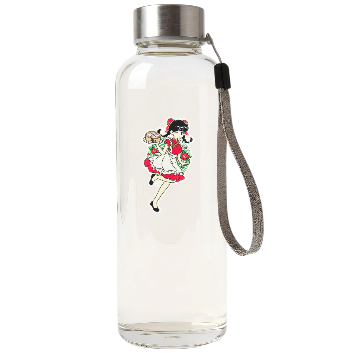Winking Pigtails Waitress ✦ B-Side Label Sticker on bottle — Shopify Medium PhotoRoom template, orientation corrected from verified original photograph