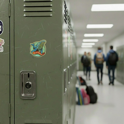 Blue Whale Endangered ✦ B-Side Label Sticker on locker — Shopify Medium PhotoRoom template, orientation corrected from verified original photograph