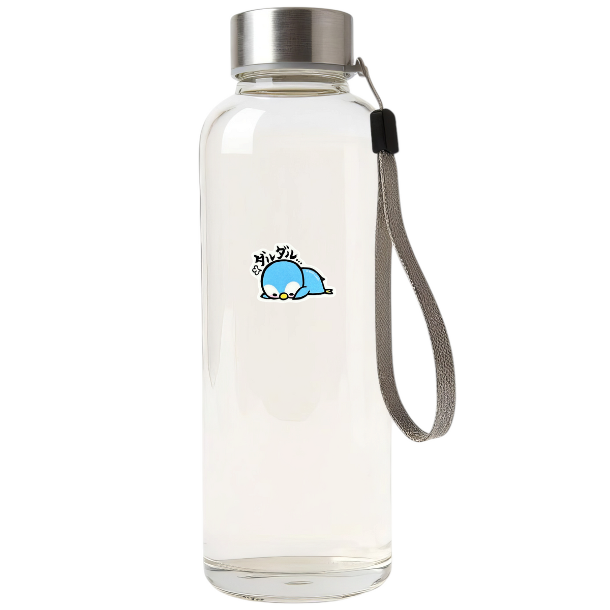 Exhausted Baby Penguin on bottle — verified original photo, Shopify Small PhotoRoom template