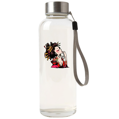 Kimono Tattooed Woman ✦ B-Side Label Sticker — bottle scene using the Shopify PhotoRoom template and original photograph
