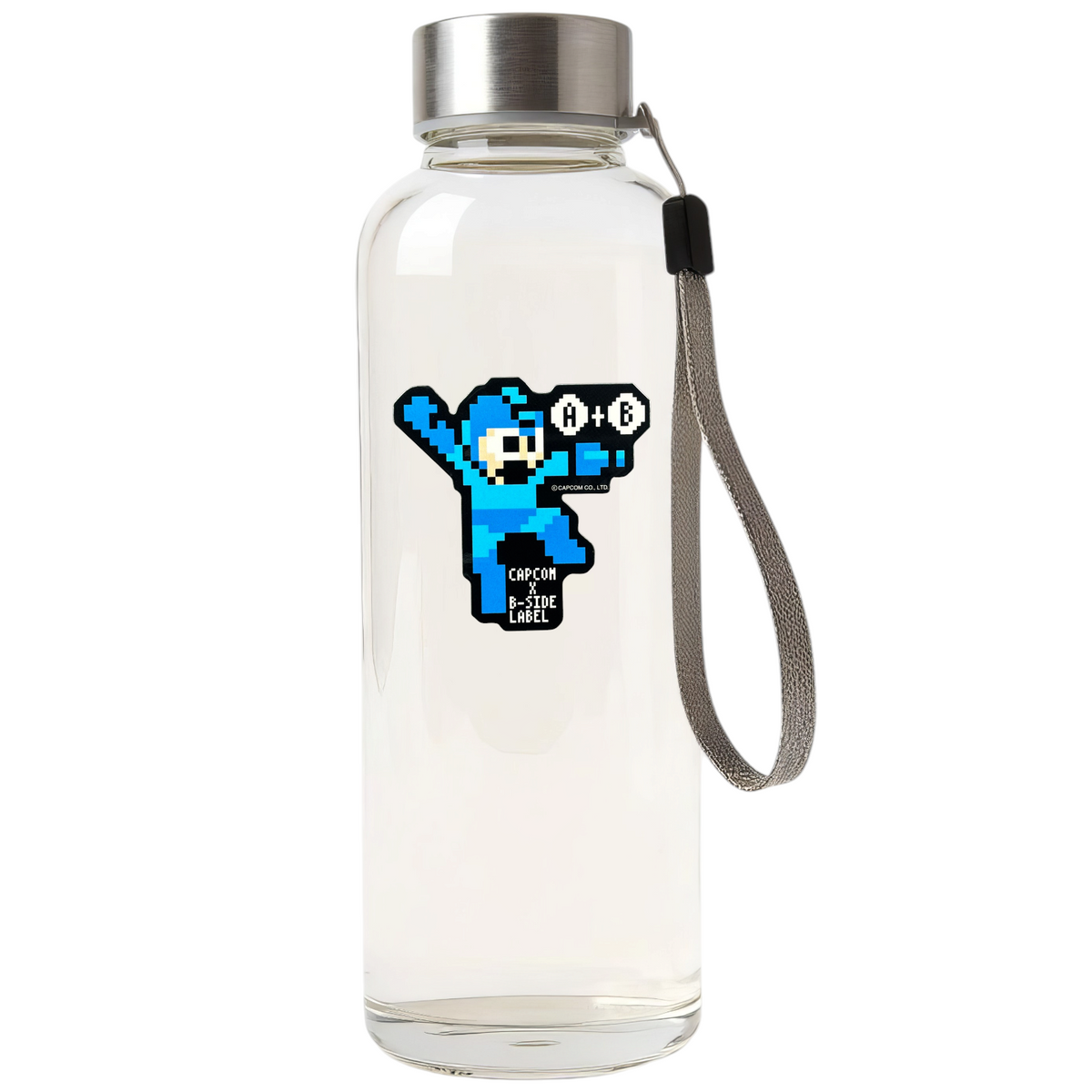 Mega Man Rockman 8-Bit ✦ B-Side Label Sticker — bottle scene using the Shopify PhotoRoom template and original photograph