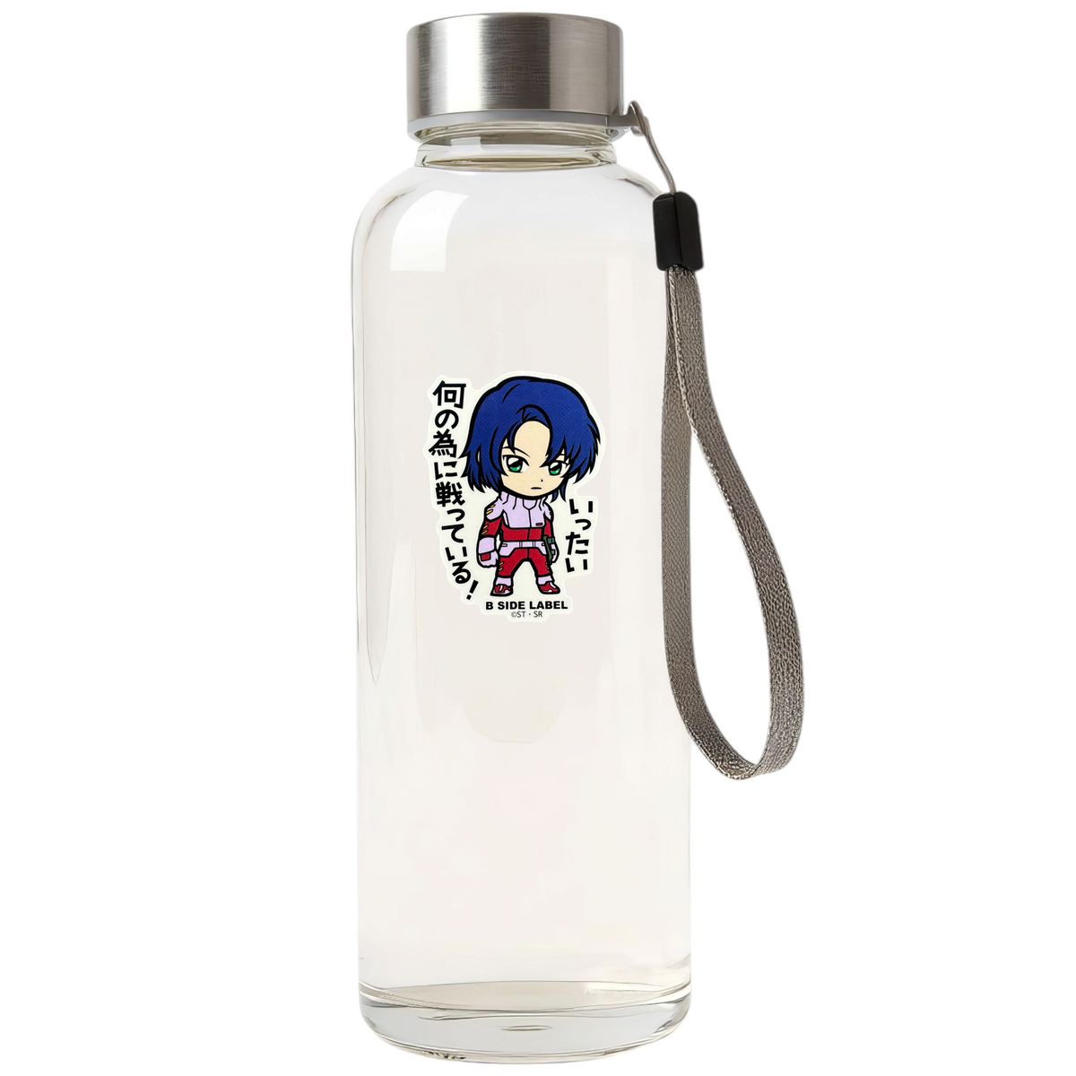 Gundam SEED Athrun ✦ B-Side Label Sticker — bottle scene using the Shopify PhotoRoom template and original photograph