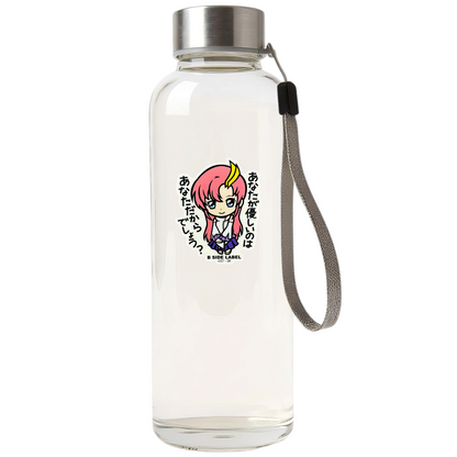 Gundam SEED Lacus ✦ B-Side Label Sticker — bottle scene using the Shopify PhotoRoom template and original photograph