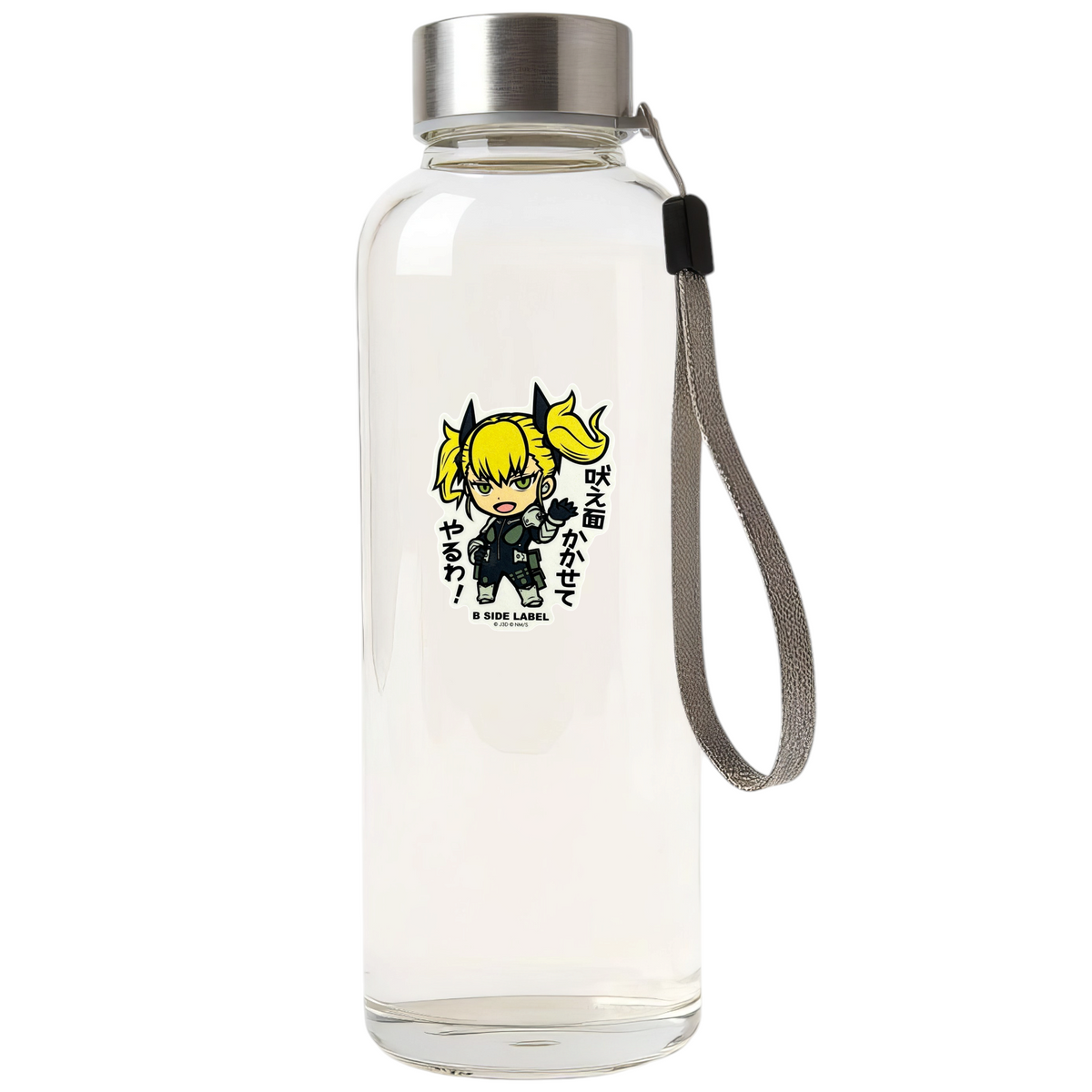 Kaiju No. 8 Shinomiya Kikoru ✦ B-Side Label Sticker — bottle scene using the Shopify PhotoRoom template and original photograph