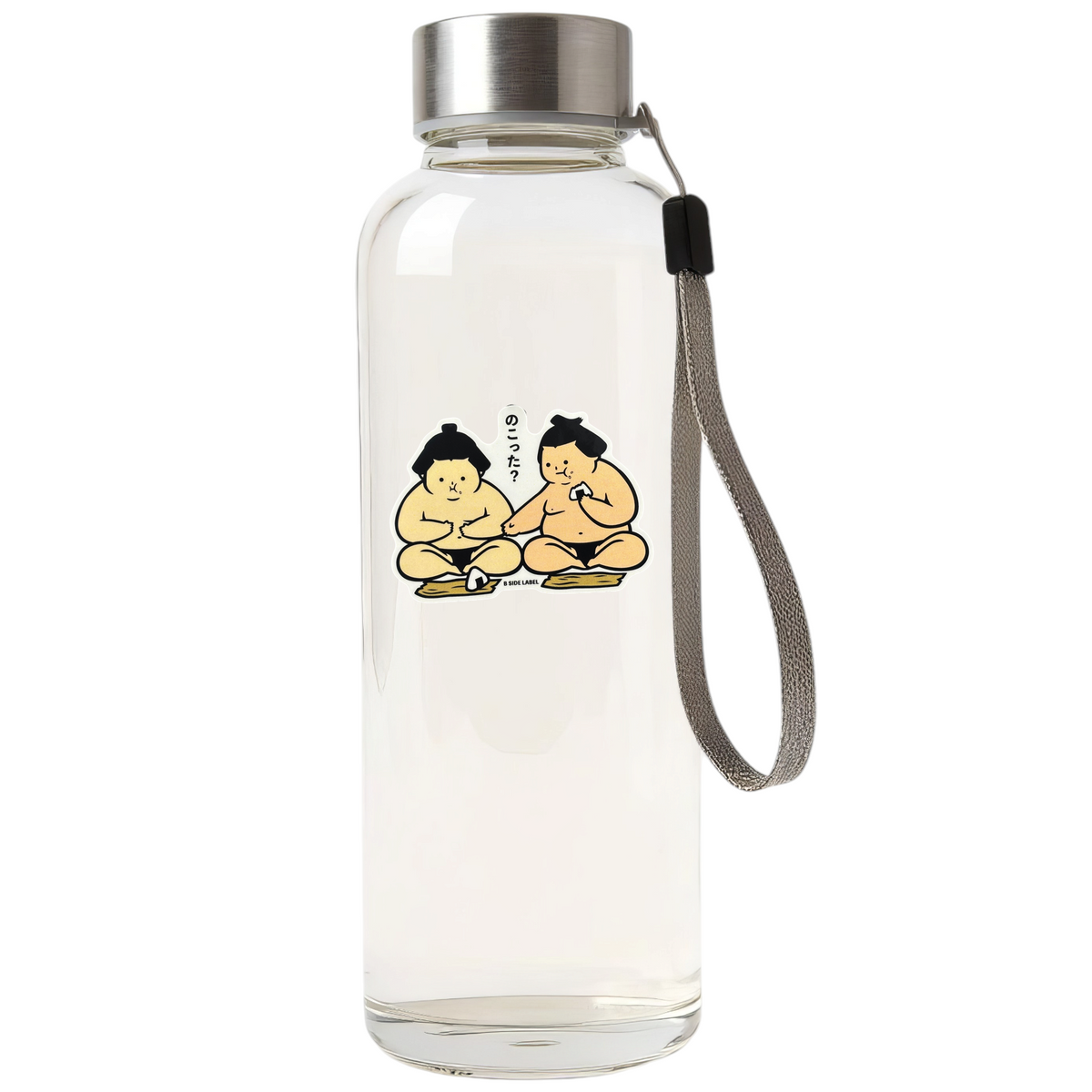 Sumo Wrestlers Sharing Rice Balls  ✦ B-Side Label Sticker — bottle scene using the Shopify PhotoRoom template and original photograph