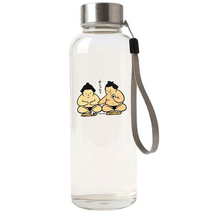 Sumo Wrestlers Sharing Rice Balls  ✦ B-Side Label Sticker — bottle scene using the Shopify PhotoRoom template and original photograph