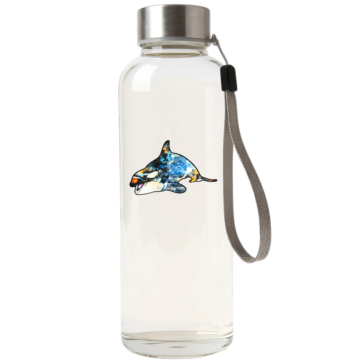 Colorful Orca Killer Whale ✦ B-Side Label Sticker — bottle scene using the Shopify PhotoRoom template and original photograph