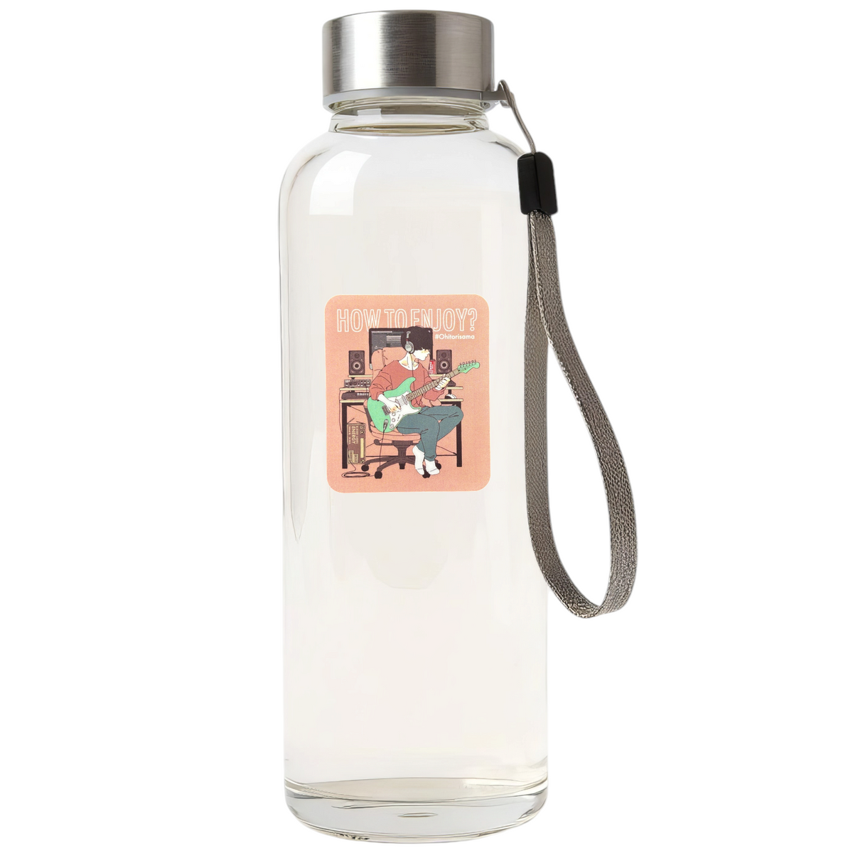 Man Playing Guitar ✦ B-Side Label Sticker — bottle scene using the Shopify PhotoRoom template and original photograph