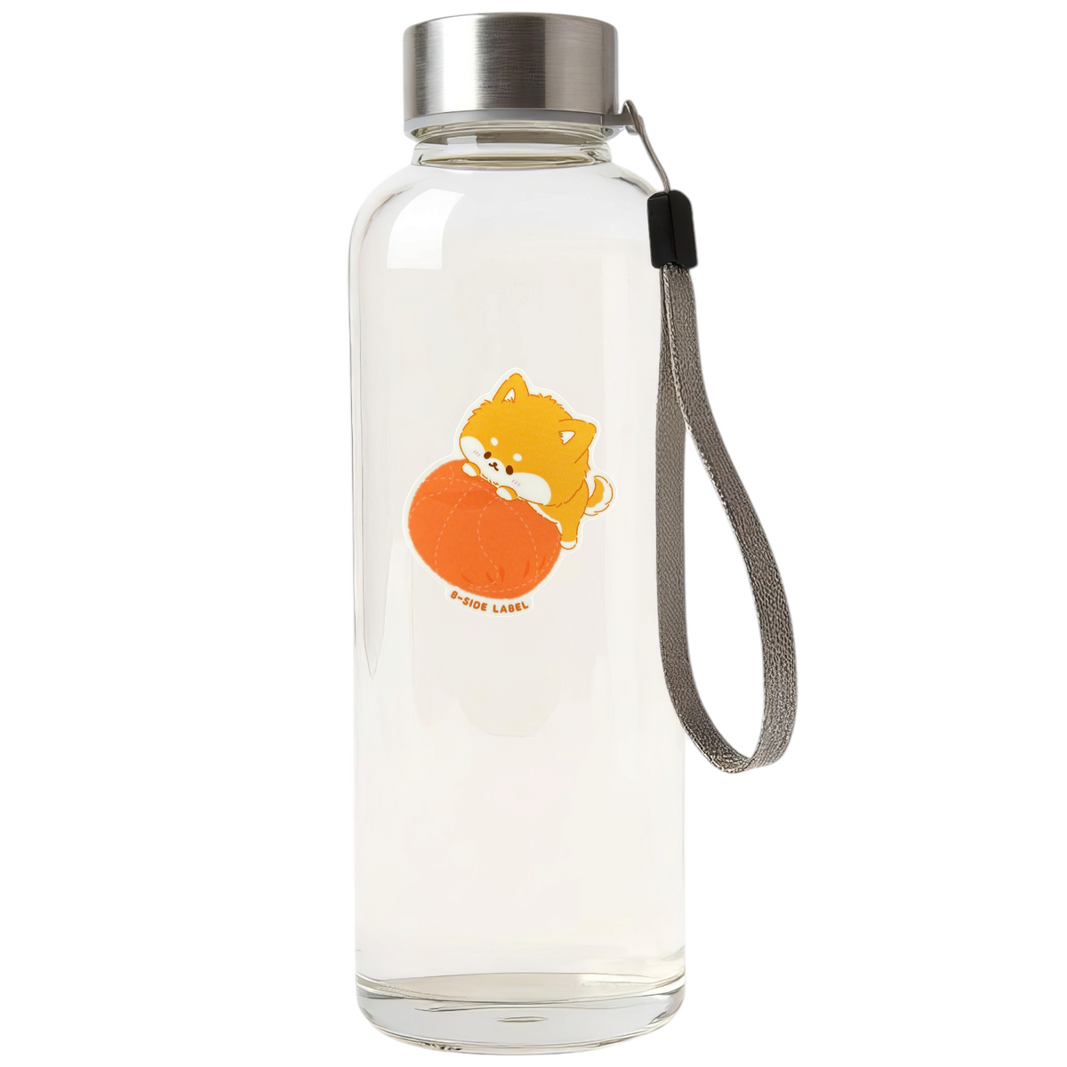 Fluffy Shiba Inu Puppy ✦ B-Side Label Sticker — bottle scene using the Shopify PhotoRoom template and original photograph
