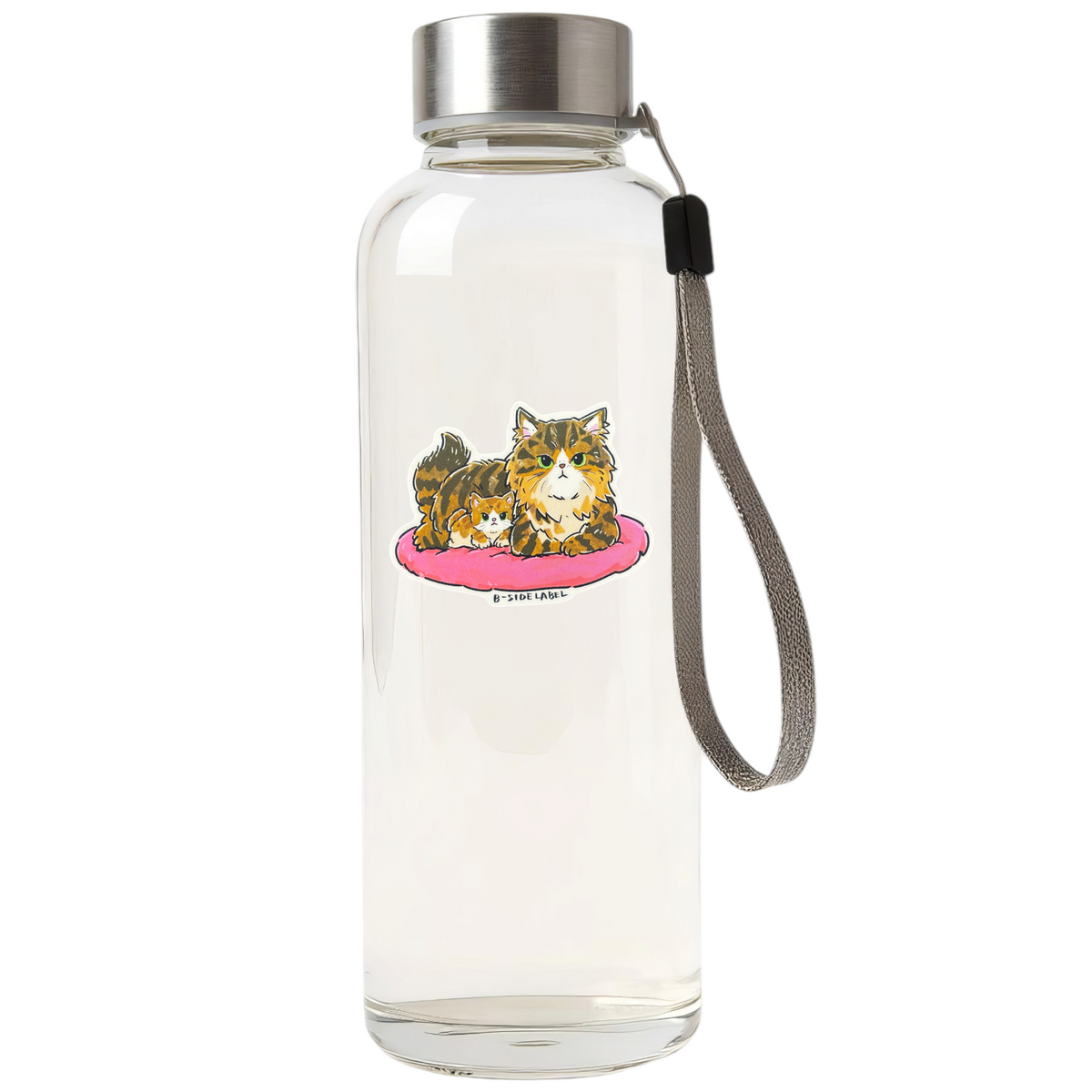 Cute Mommy and Kitten ✦ B-Side Label Sticker — bottle scene using the Shopify PhotoRoom template and original photograph