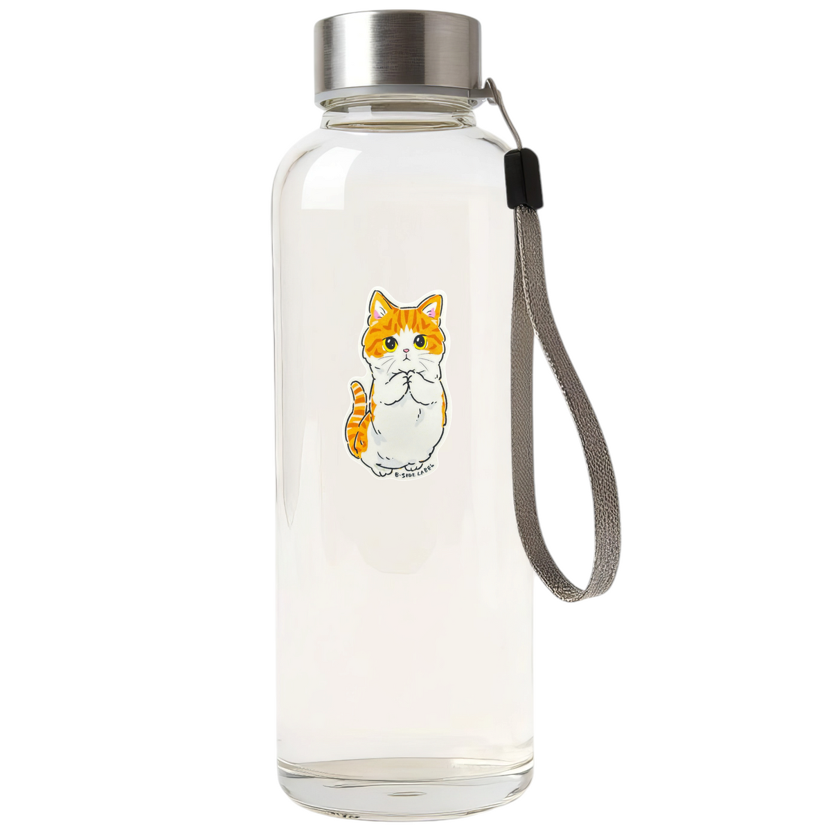 Brown Begging Kitten ✦ B-Side Label Sticker — bottle scene using the Shopify PhotoRoom template and visually verified original photograph