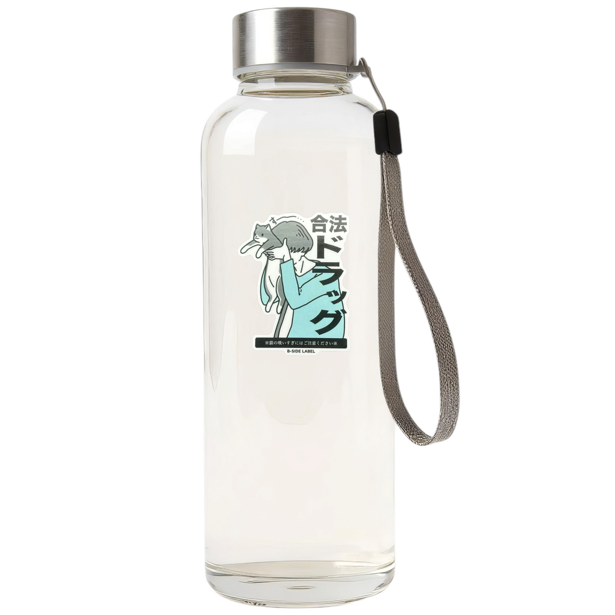 Kitten Sniffing Legal High ✦ B-Side Label Sticker — bottle scene using the Shopify PhotoRoom template and visually verified original photograph
