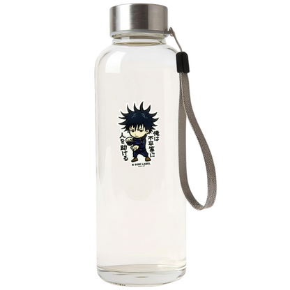 Jujutsu Kaisen Megumi Fushiguro ✦ B-Side Label Sticker — bottle scene using the Shopify PhotoRoom template and original photograph