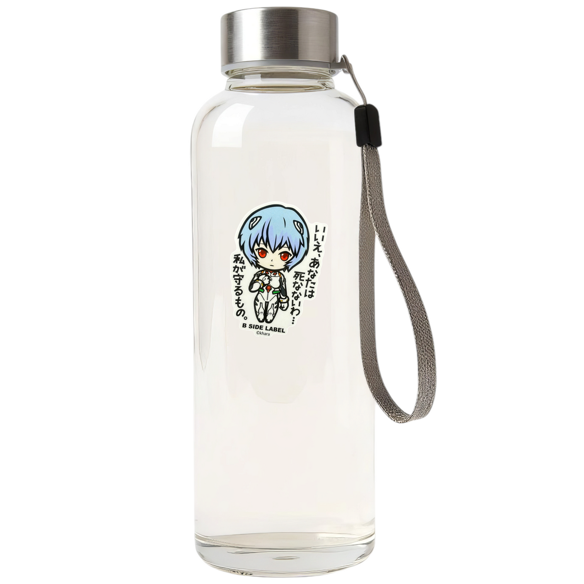 Evangelion Rei Ayanami ✦ B-Side Label Sticker — bottle scene using the Shopify PhotoRoom template and original photograph
