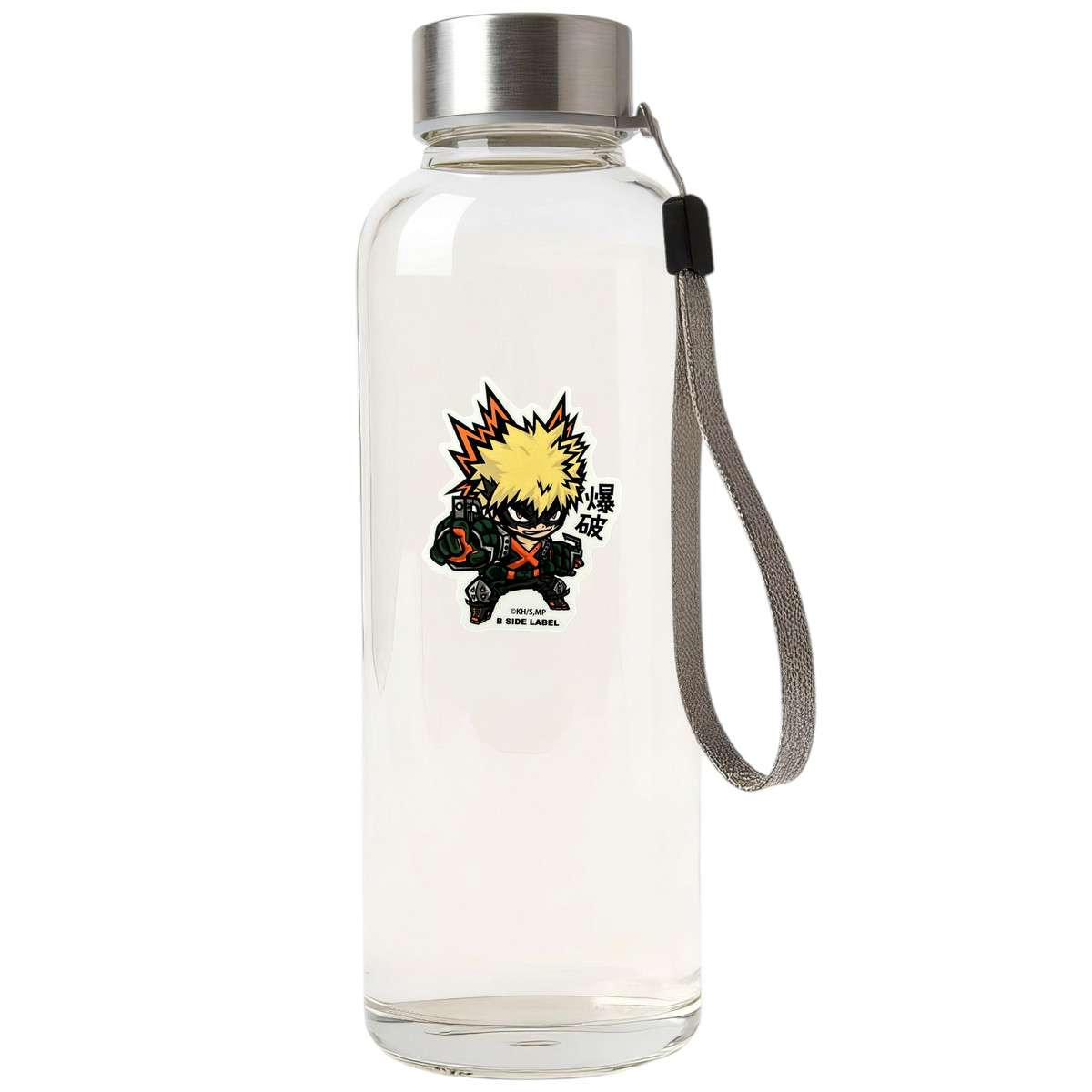 My Hero Academia Bakugo Katsuki ✦ B-Side Label Sticker — bottle scene using the Shopify PhotoRoom template and original photograph