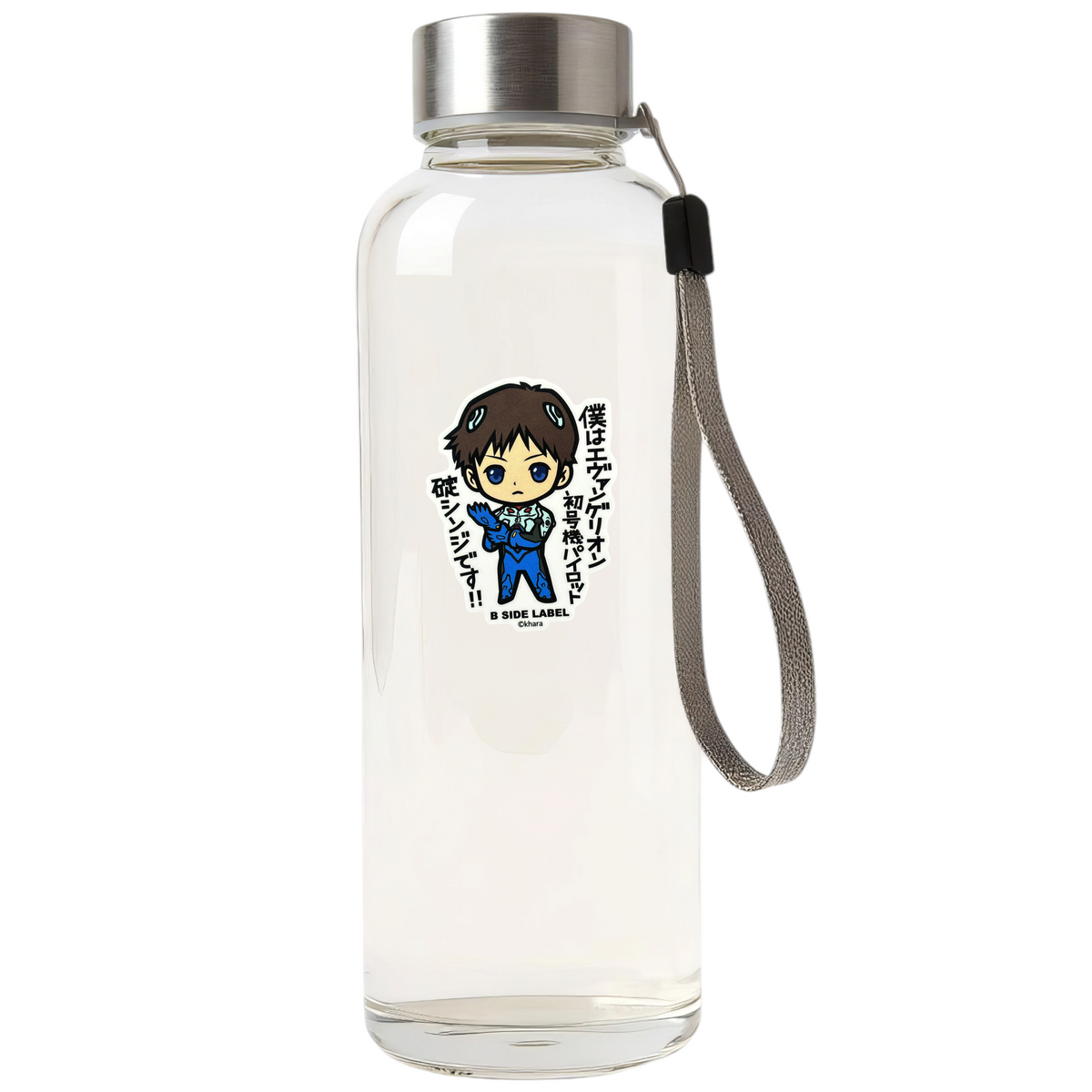 Evangelion Ikari Shinji ✦ B-Side Label Sticker — bottle scene using the Shopify PhotoRoom template and original photograph