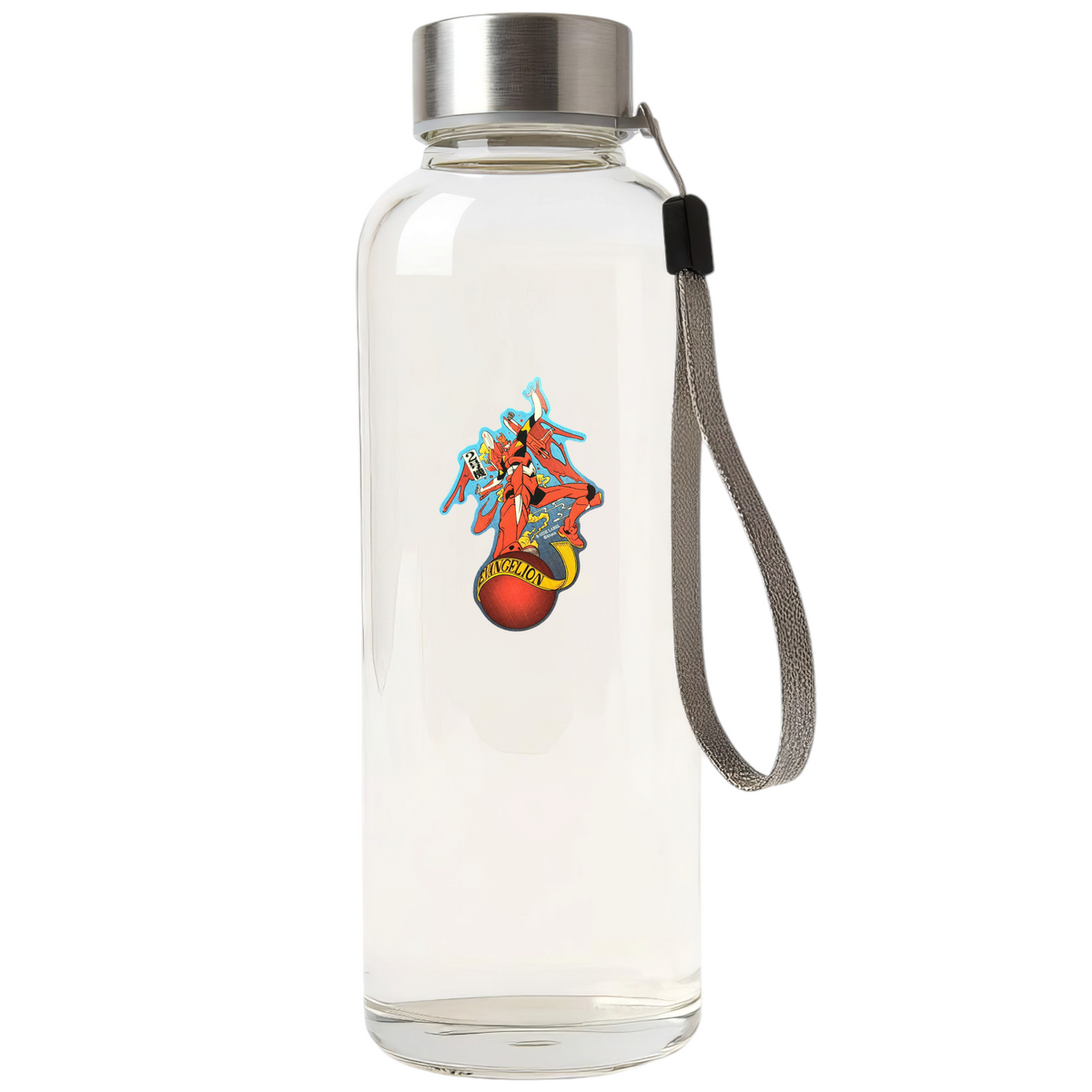 Evangelion Eva Unit 02 ✦ B-Side Label Sticker — bottle scene using the Shopify PhotoRoom template and original photograph