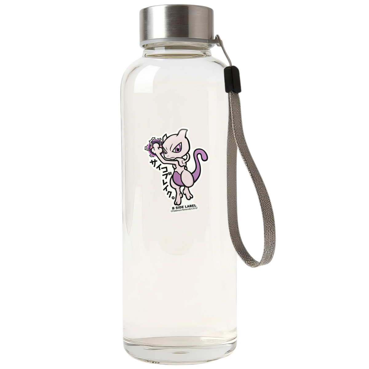 Pokémon Mewtwo ✦ B-Side Label Sticker — bottle scene using the Shopify PhotoRoom template and original photograph