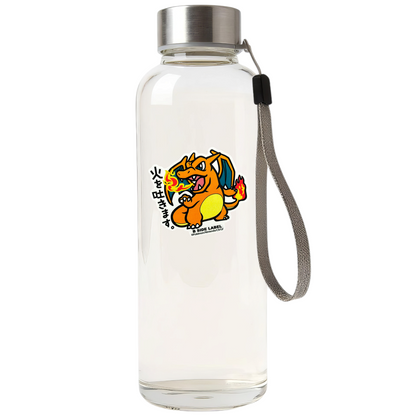 Pokémon Charizard ✦ B-Side Label Sticker — bottle scene using the Shopify PhotoRoom template and original photograph