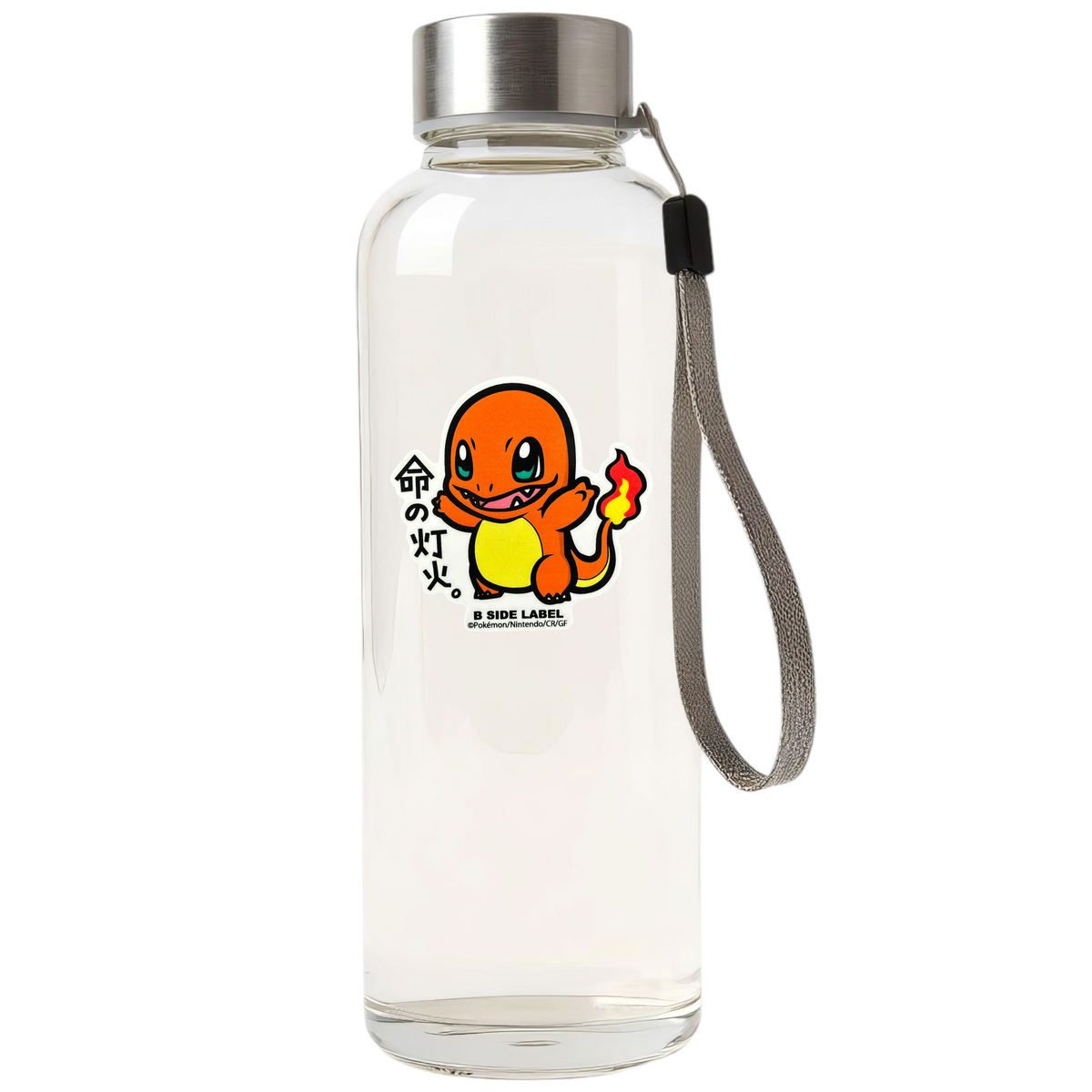 Pokémon Charmander ✦ B-Side Label Sticker — bottle scene using the Shopify PhotoRoom template and original photograph