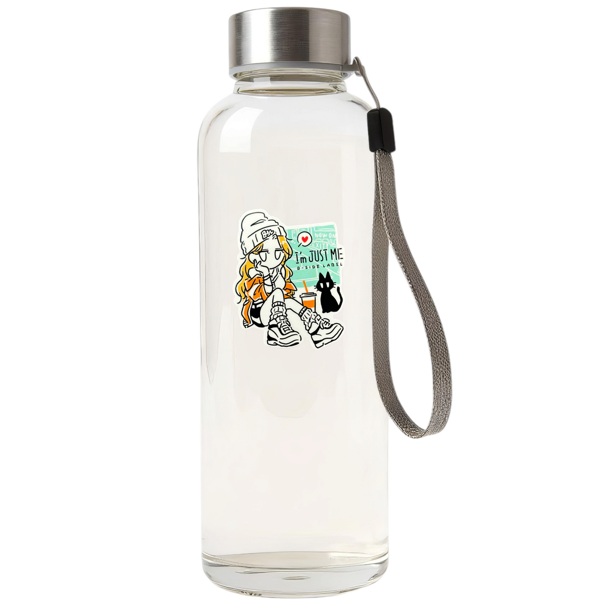 Blonde Girl & Kitten  ✦ B-Side Label Sticker — bottle scene using the Shopify PhotoRoom template and visually verified original photograph