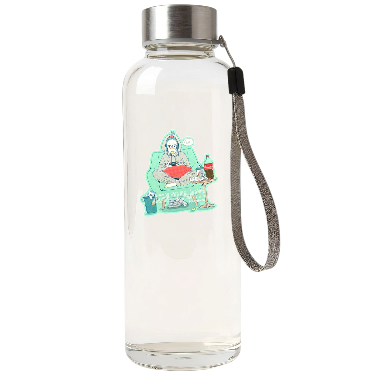 Gamer Girl Stay Home ✦ B-Side Label Sticker — bottle scene using the Shopify PhotoRoom template and original photograph