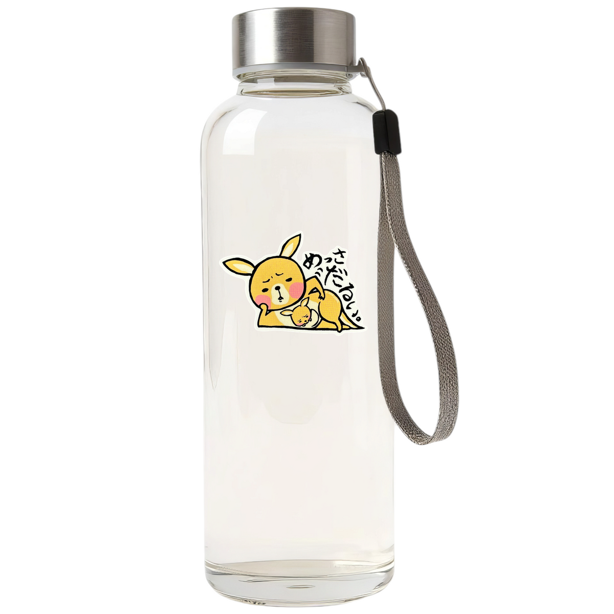 Mommy & Baby Kangaroo ✦ B-Side Label Sticker — bottle scene using the Shopify PhotoRoom template and visually verified original photograph
