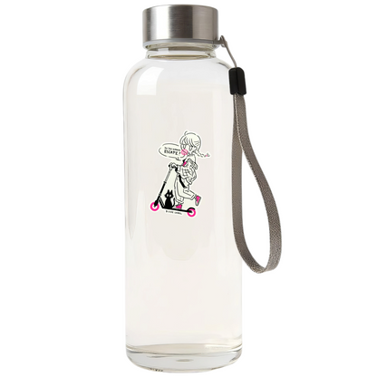 Girl, Kitten & Scooter (Removable) ✦ B-Side Label Sticker — bottle scene using the Shopify PhotoRoom template and original photograph
