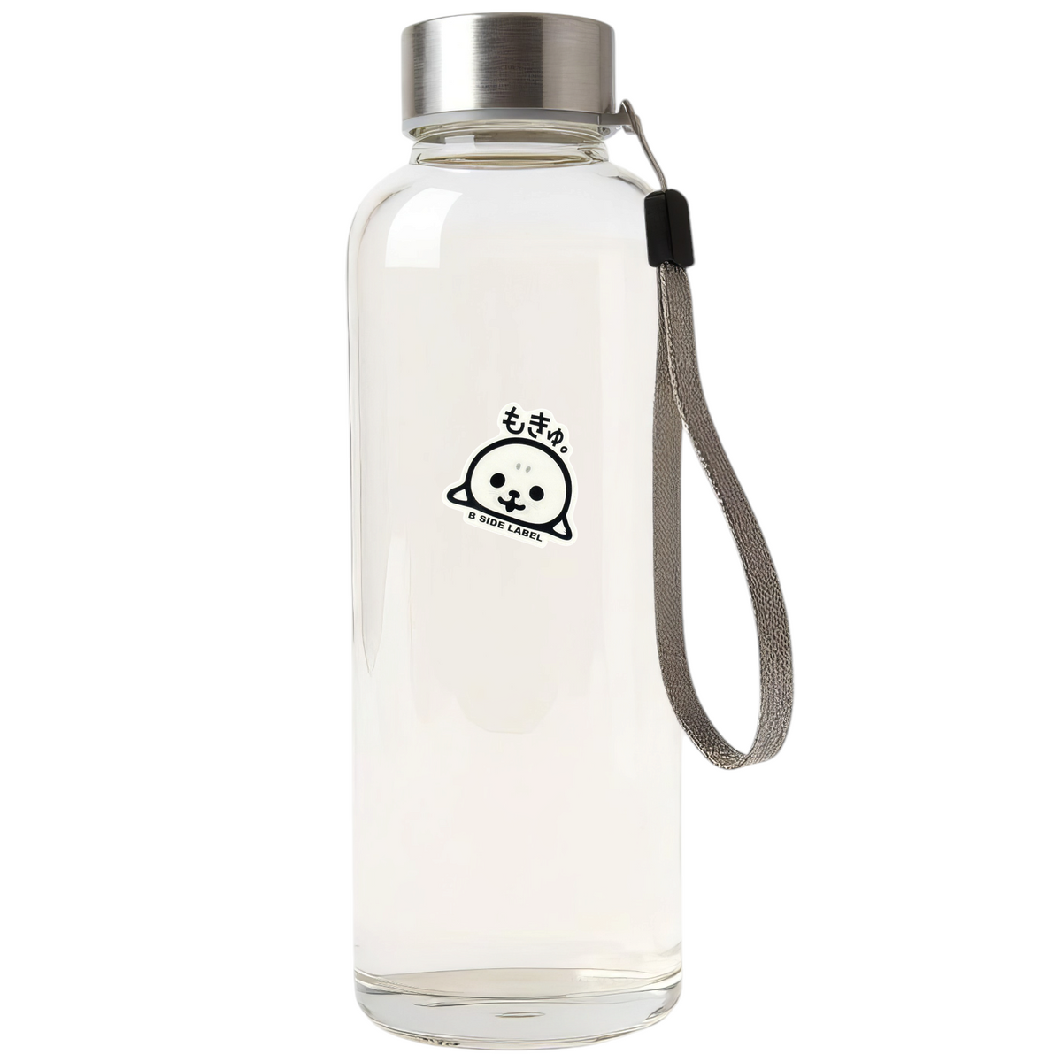 Cute Baby Seal Face ✦ B-Side Label Sticker on a white bottle — Shopify Small template, original photograph