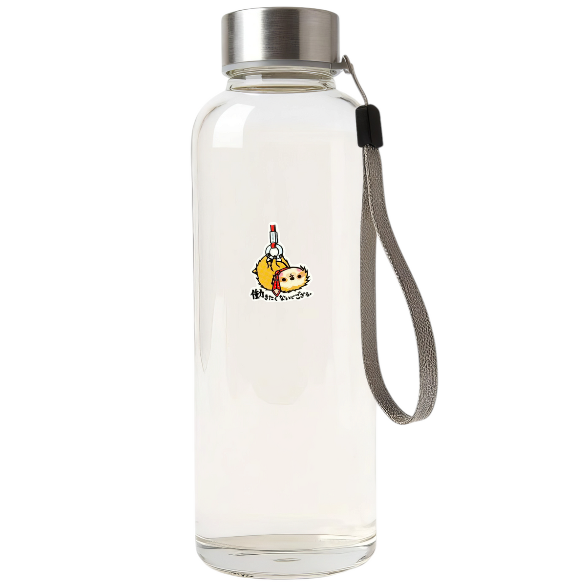 Office Sloth Hanging Around ✦ B-Side Label Sticker on a white bottle — Shopify Small template, original photograph