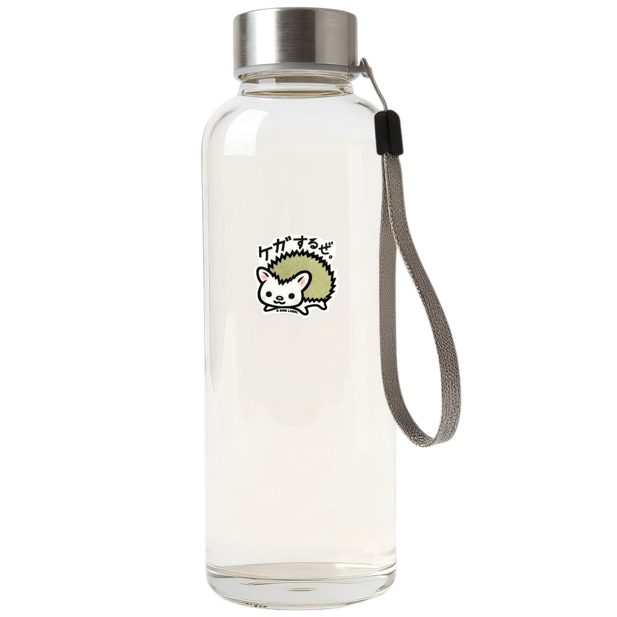 Cute Baby Hedgehog ✦ B-Side Label Sticker on a white bottle — Shopify Small template, original photograph
