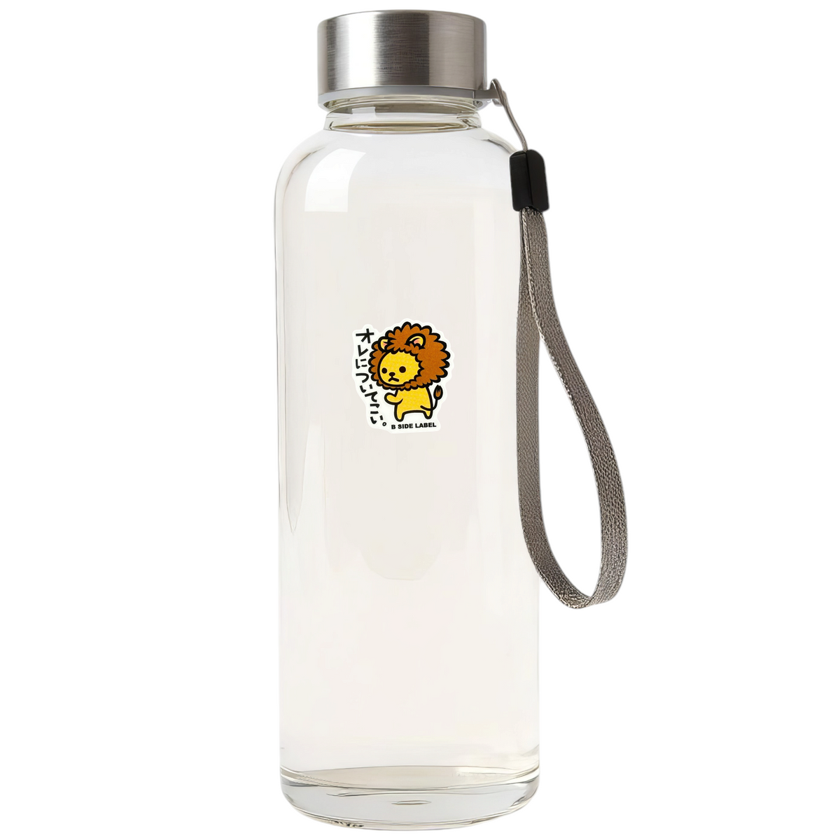 Cute Baby Lion ✦ B-Side Label Sticker on a white bottle — Shopify Small template, original photograph