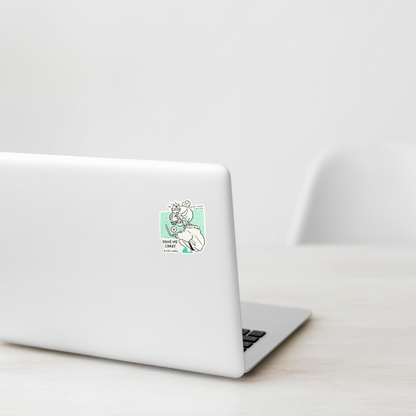 Cute Girl and Shy Kitten ✦ B-Side Label Sticker — laptop scene using the Shopify PhotoRoom template and original photograph