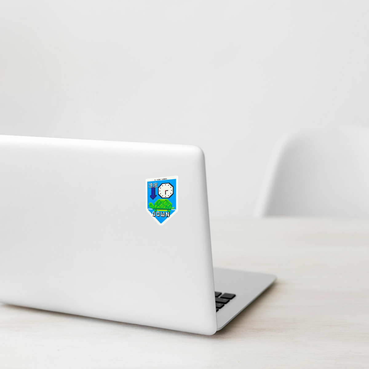 Relaxation Slow Down Ability ✦ B-Side Label Sticker — laptop scene using the Shopify PhotoRoom template and original photograph