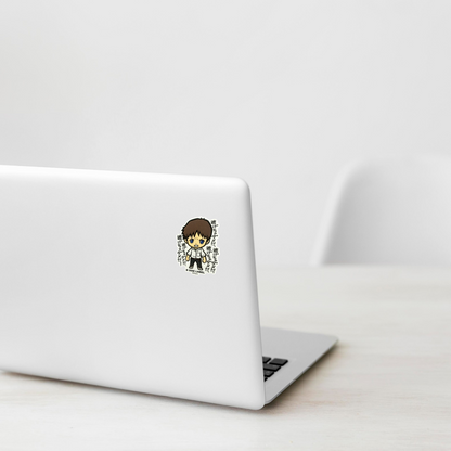 Evangelion Ikari Shinji 2 ✦ B-Side Label Sticker — laptop scene using the Shopify PhotoRoom template and original photograph