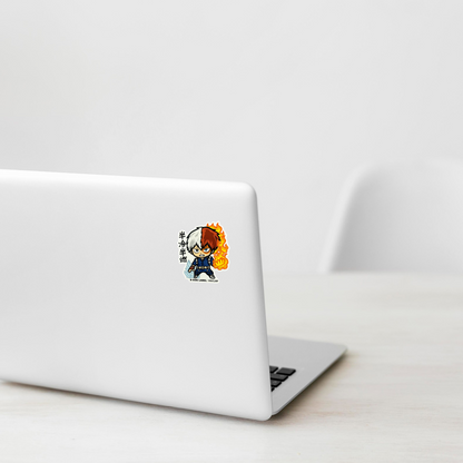 My Hero Academia Todoroki Shoto ✦ B-Side Label Sticker on a white laptop — Shopify template, original photograph
