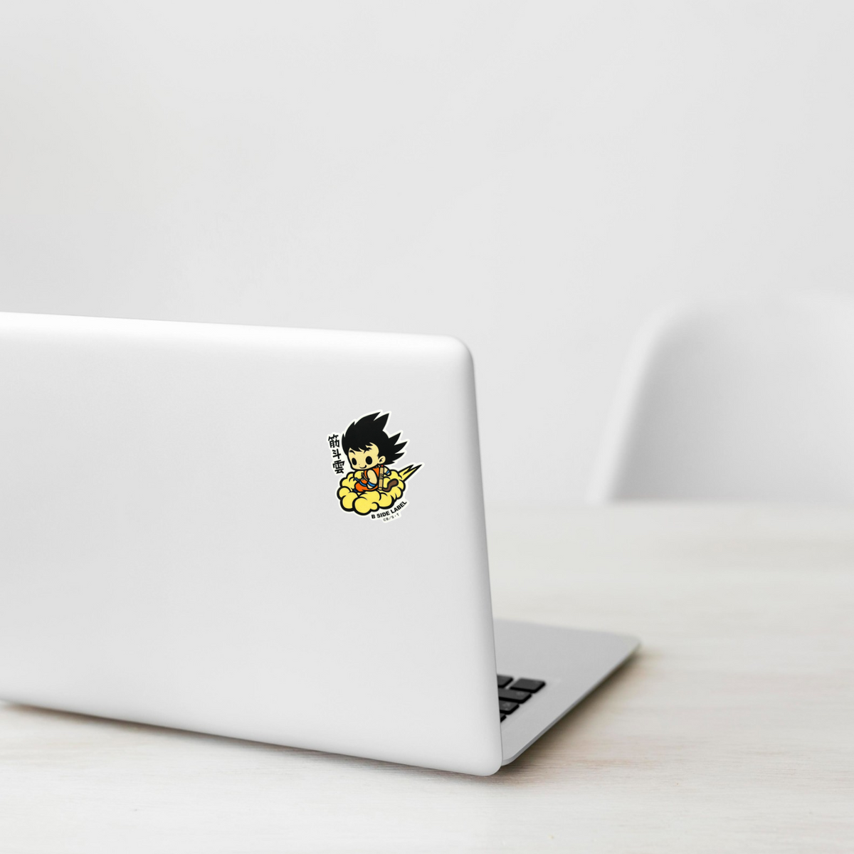 Son Goku Kinto'un - Dragon Ball Z ✦ B-Side Label Sticker — laptop scene using the Shopify PhotoRoom template and original photograph