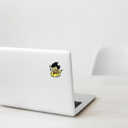 Son Goku Kinto'un - Dragon Ball Z ✦ B-Side Label Sticker — laptop scene using the Shopify PhotoRoom template and original photograph