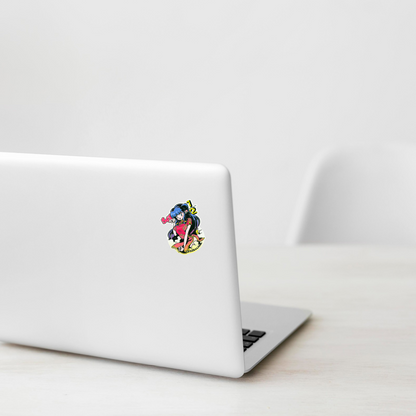 Ranma 1/2 - Shampoo ✦ B-Side Label Sticker on a white laptop — Shopify template, original photograph