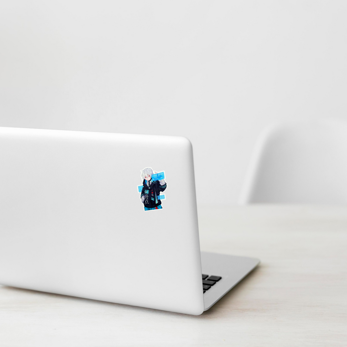 Cyber Boy Game Over ✦ B-Side Label Sticker — laptop scene using the Shopify PhotoRoom template and original photograph