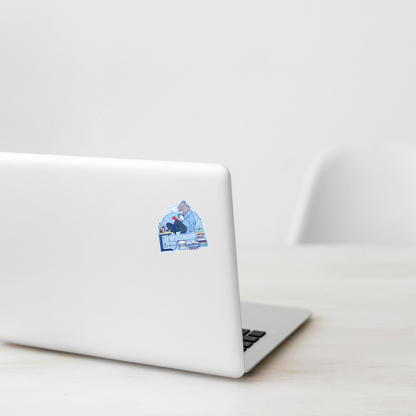 Stay Home Read Book Girl ✦ B-Side Label Sticker — laptop scene using the Shopify PhotoRoom template and original photograph