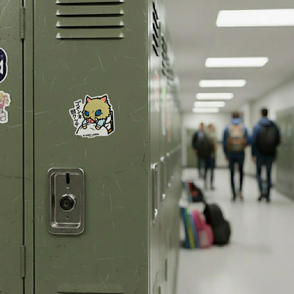 Demon Slayer - Inosuke ✦ B-Side Label Sticker — locker scene using the Shopify PhotoRoom template and original photograph