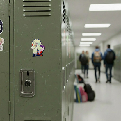 Inuyasha Ukiyoe Sesshomaru ✦ B-Side Label Sticker — locker scene using the Shopify PhotoRoom template and original photograph