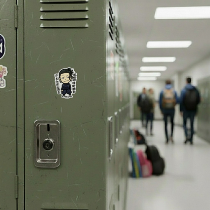 Jujutsu Kaisen Suguru Geto ✦ B-Side Label Sticker — locker scene using the Shopify PhotoRoom template and original photograph