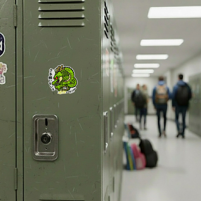Dragon Ball Z - Shenron ✦ B-Side Label Sticker — locker scene using the Shopify PhotoRoom template and original photograph