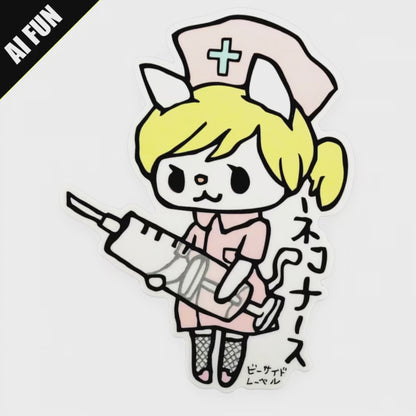 Cute Cat Nurse ✦ B-Side Label Sticker