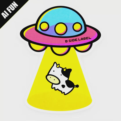 UFO Cow Abduction ✦ B-Side Label Sticker